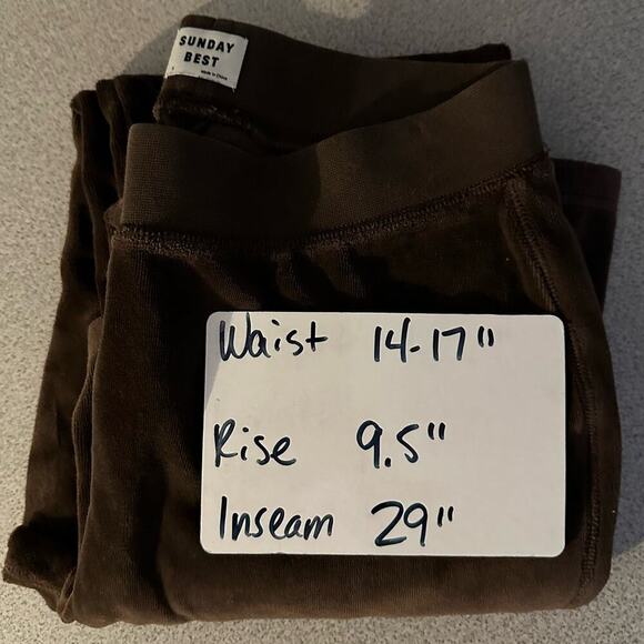 Sunday‎ Best Aritzia Sz S Flared Velour Pull-On Lounge Pants Mocha Comfort Cozy - Picture 6 of 9